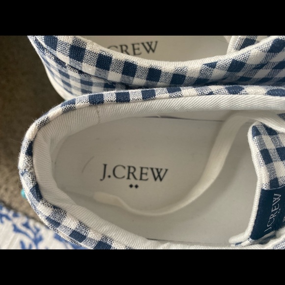 Jcrew sneakers.  Navy Gingham - Picture 3 of 4